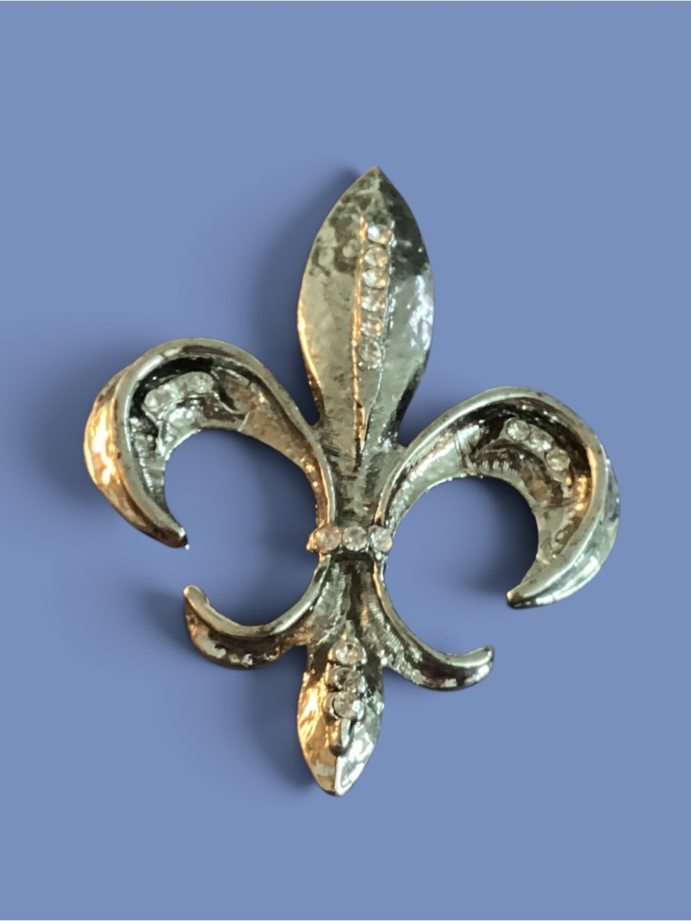 Silver Tone Fleur de lys Brooch